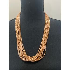 Gold seed bead boho chic necklace